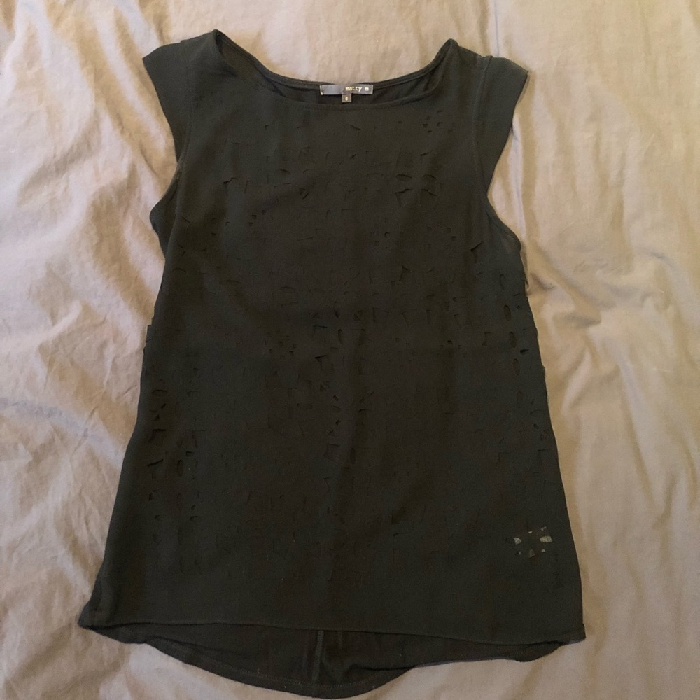 Anthropologie black laser cut top